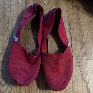 Bobs Red Canvas Slip-On Shoes
